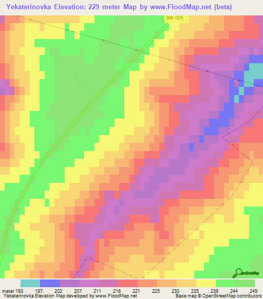 Yekaterinovka,Russia Elevation Map