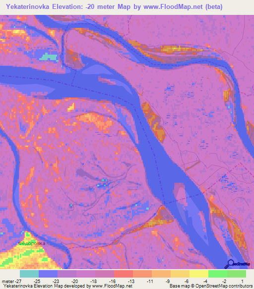 Yekaterinovka,Russia Elevation Map