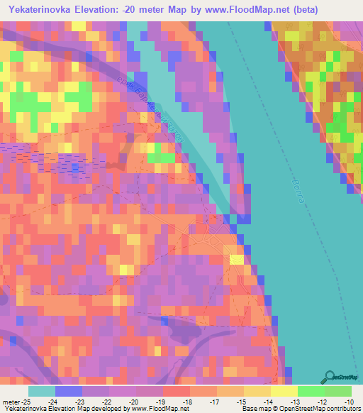 Yekaterinovka,Russia Elevation Map