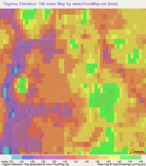 Yegrevo,Russia Elevation Map