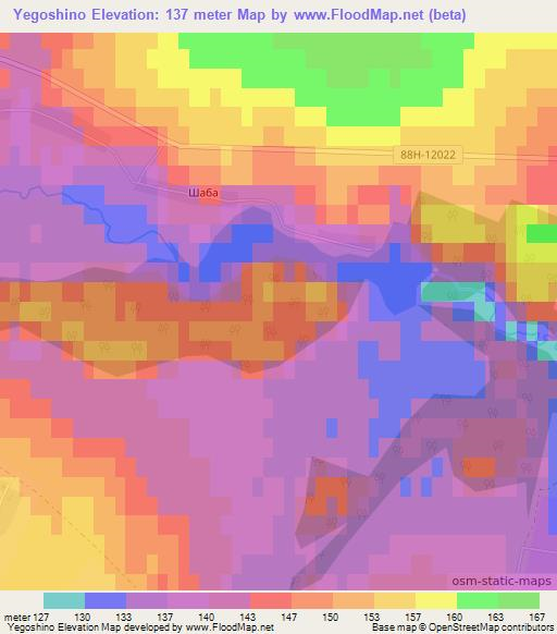 Yegoshino,Russia Elevation Map