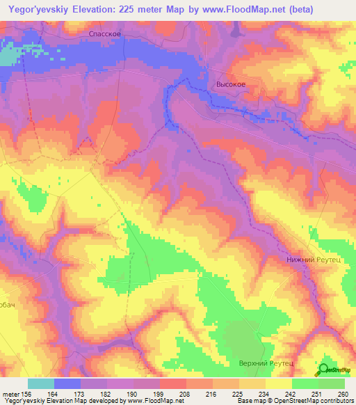 Yegor'yevskiy,Russia Elevation Map