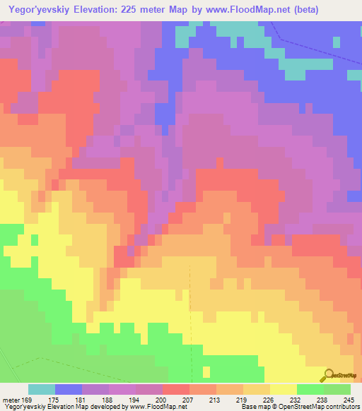 Yegor'yevskiy,Russia Elevation Map