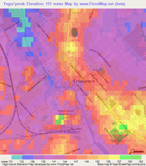 Yegor'yevsk,Russia Elevation Map