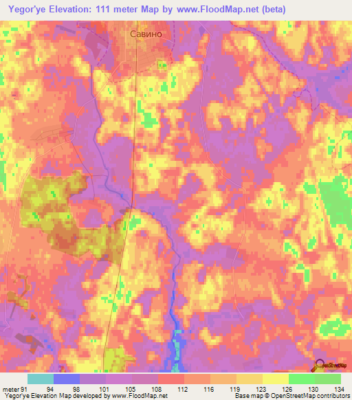 Yegor'ye,Russia Elevation Map