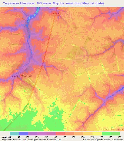 Yegorovka,Russia Elevation Map