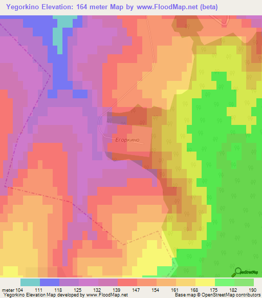 Yegorkino,Russia Elevation Map