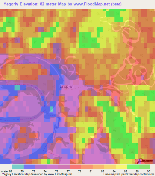 Yegoriy,Russia Elevation Map