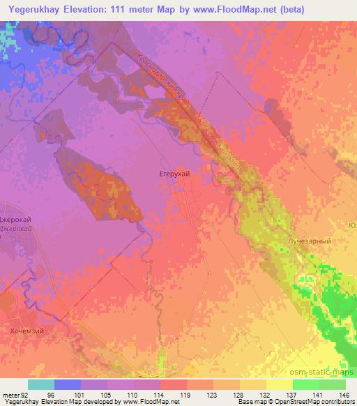 Yegerukhay,Russia Elevation Map