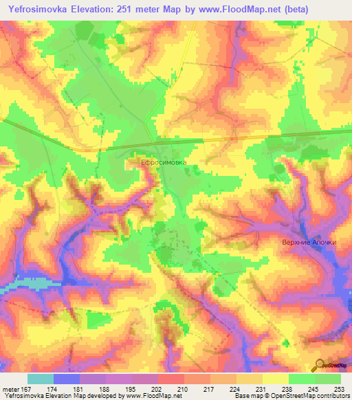 Yefrosimovka,Russia Elevation Map