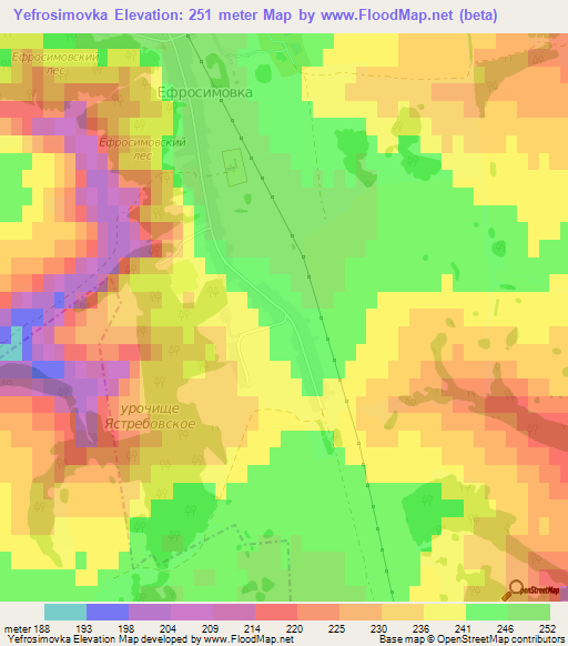 Yefrosimovka,Russia Elevation Map