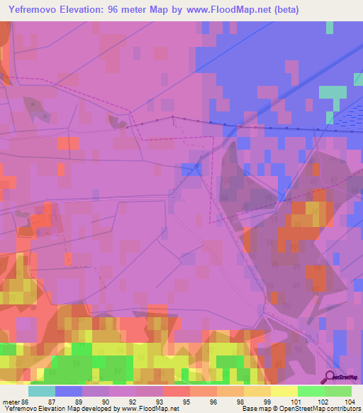 Yefremovo,Russia Elevation Map