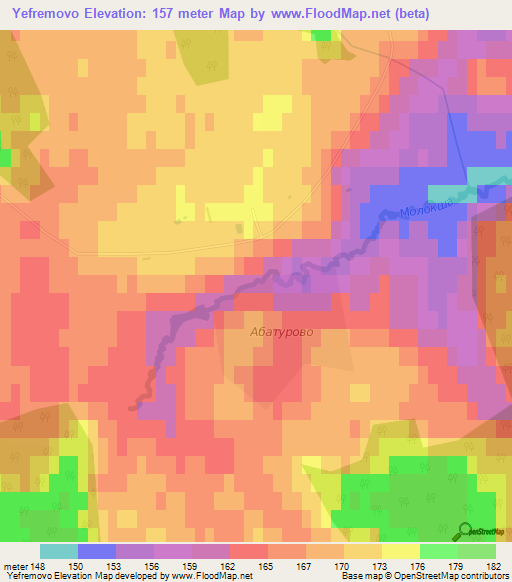 Yefremovo,Russia Elevation Map