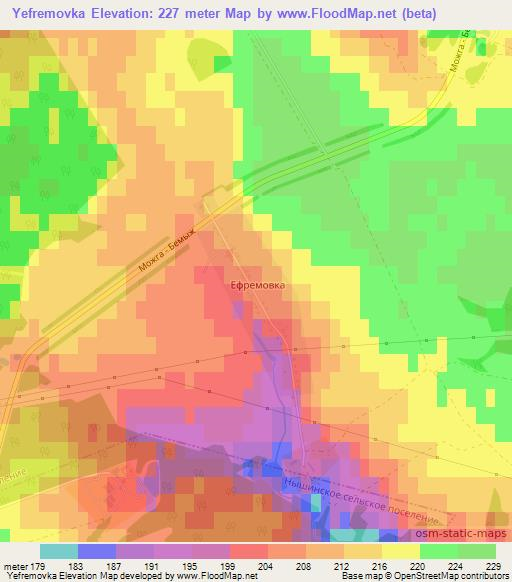 Yefremovka,Russia Elevation Map