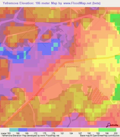 Yefremova,Russia Elevation Map