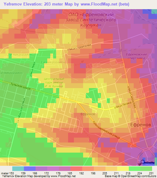 Yefremov,Russia Elevation Map