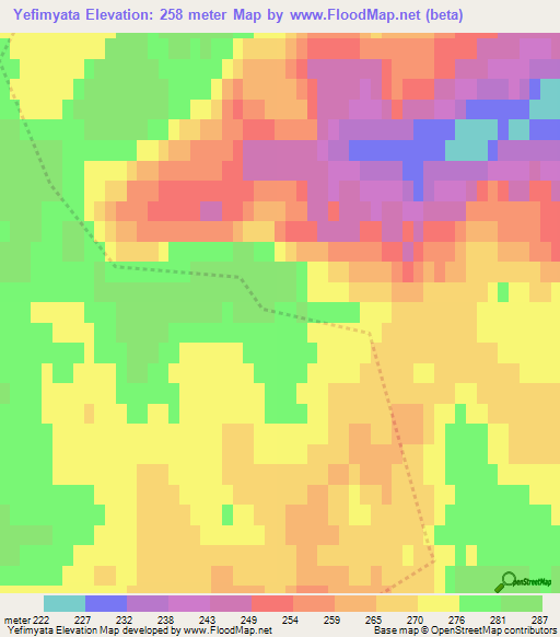 Yefimyata,Russia Elevation Map