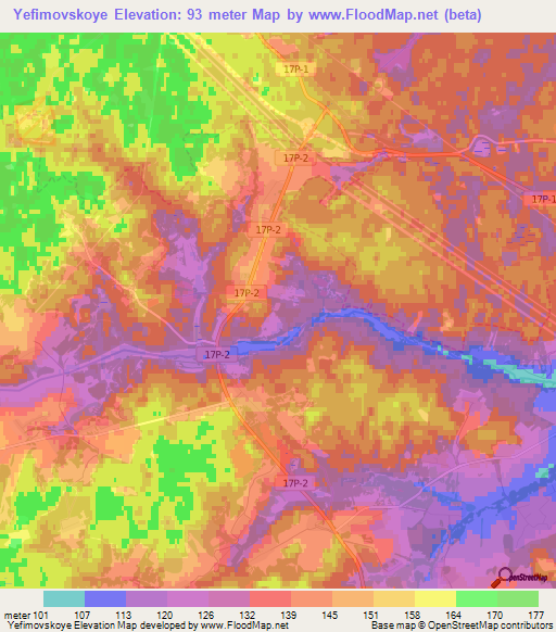 Yefimovskoye,Russia Elevation Map