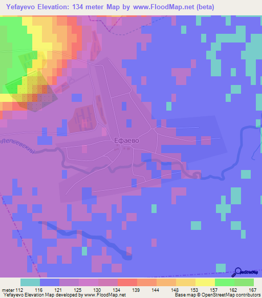 Yefayevo,Russia Elevation Map