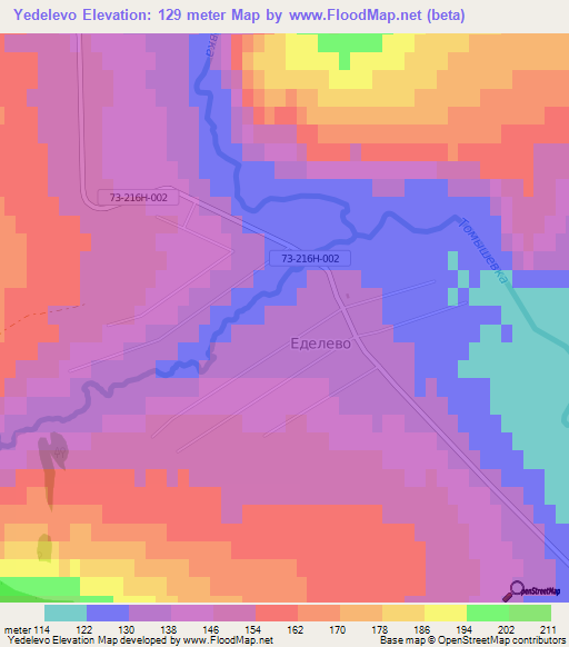 Yedelevo,Russia Elevation Map