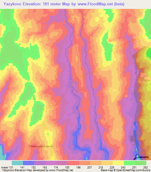 Yazykovo,Russia Elevation Map