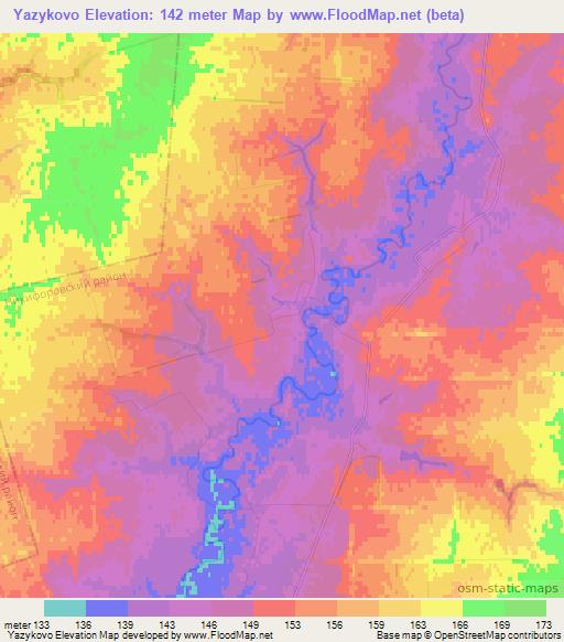 Yazykovo,Russia Elevation Map