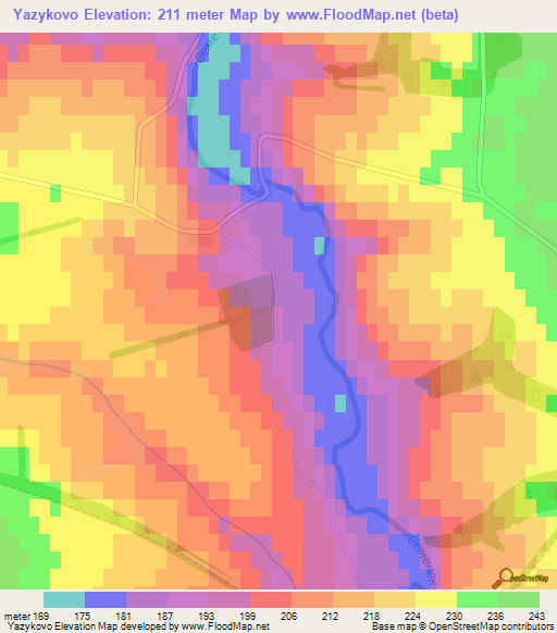 Yazykovo,Russia Elevation Map