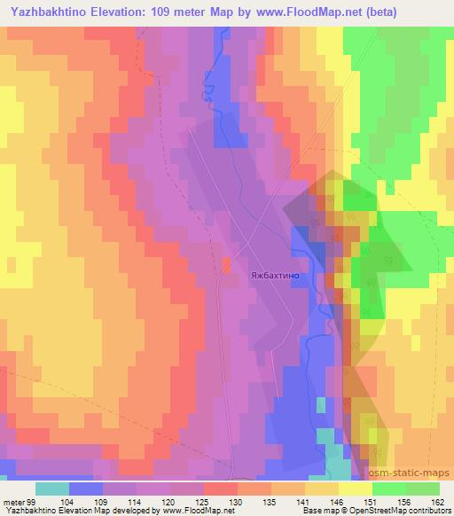 Yazhbakhtino,Russia Elevation Map