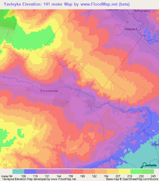 Yavleyka,Russia Elevation Map