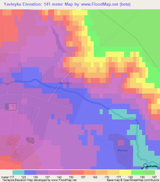 Yavleyka,Russia Elevation Map