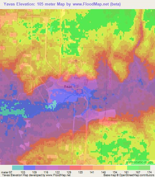 Yavas,Russia Elevation Map