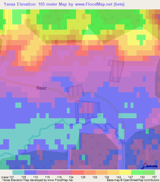 Yavas,Russia Elevation Map