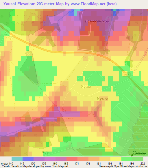 Yaushi,Russia Elevation Map