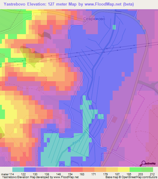 Yastrebovo,Russia Elevation Map