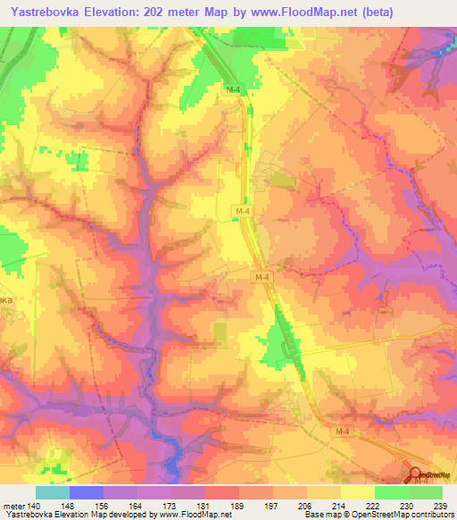 Yastrebovka,Russia Elevation Map