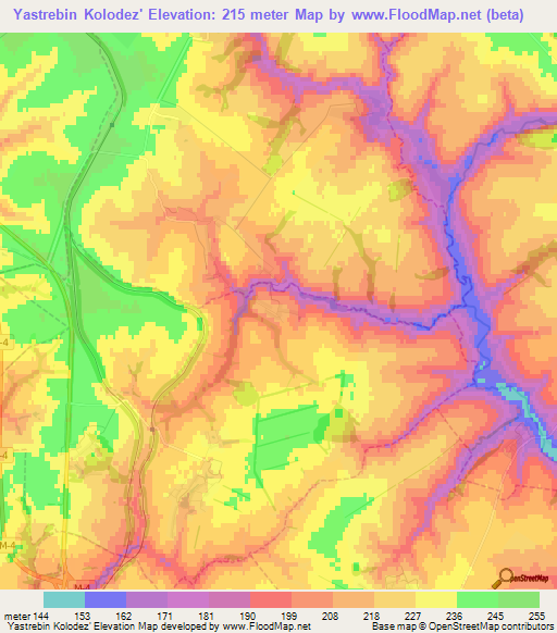 Yastrebin Kolodez',Russia Elevation Map