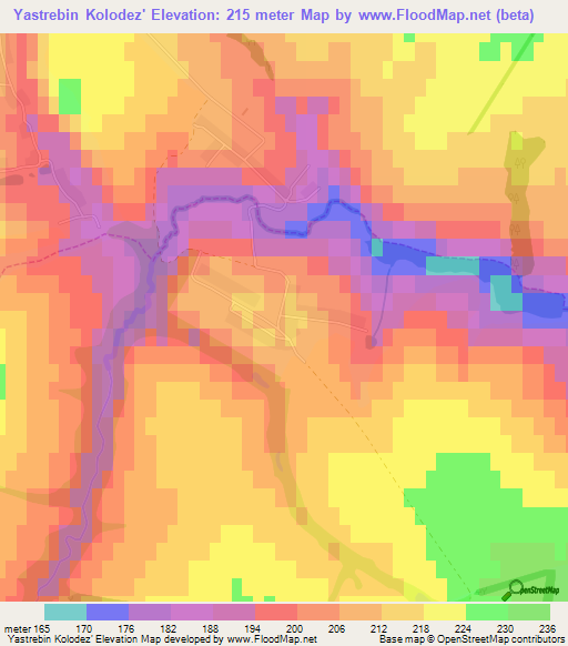 Yastrebin Kolodez',Russia Elevation Map