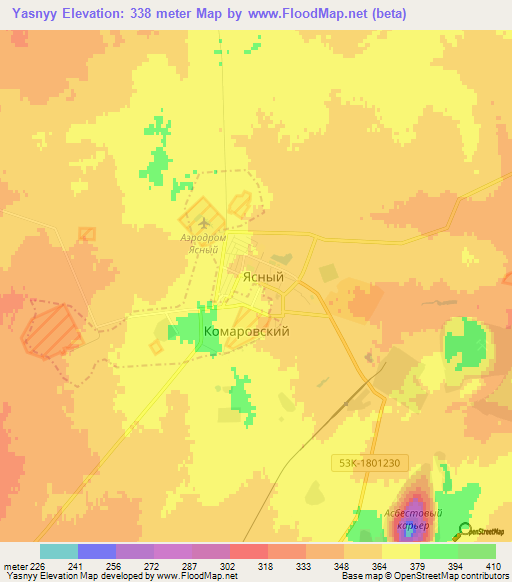 Yasnyy,Russia Elevation Map