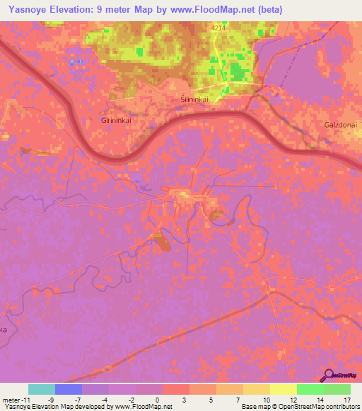 Yasnoye,Russia Elevation Map