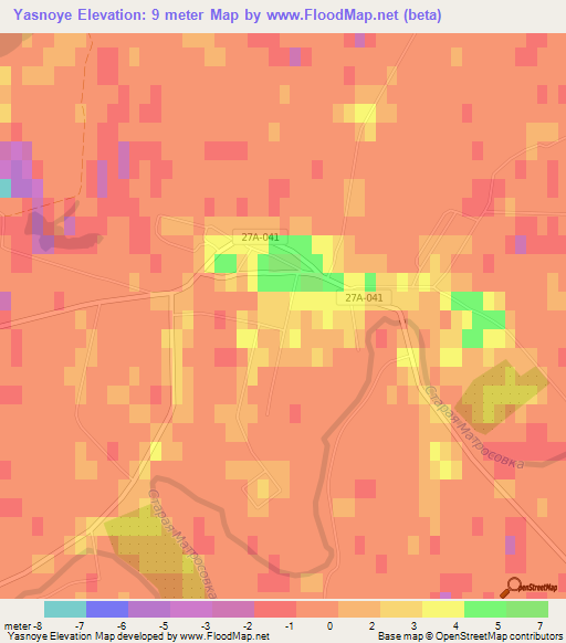 Yasnoye,Russia Elevation Map