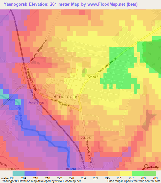 Yasnogorsk,Russia Elevation Map