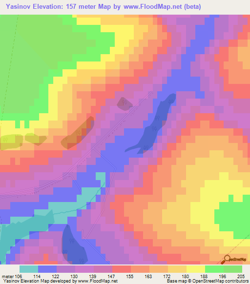 Yasinov,Russia Elevation Map