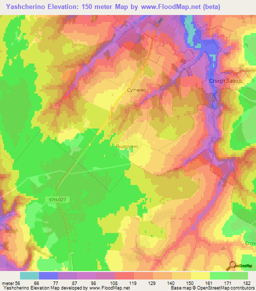 Yashcherino,Russia Elevation Map