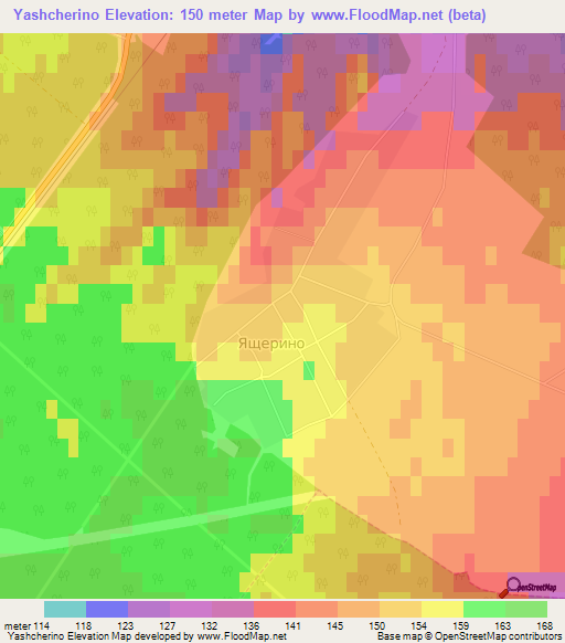 Yashcherino,Russia Elevation Map