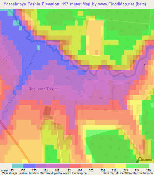 Yasashnaya Tashla,Russia Elevation Map