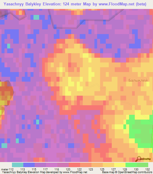 Yasachnyy Balykley,Russia Elevation Map