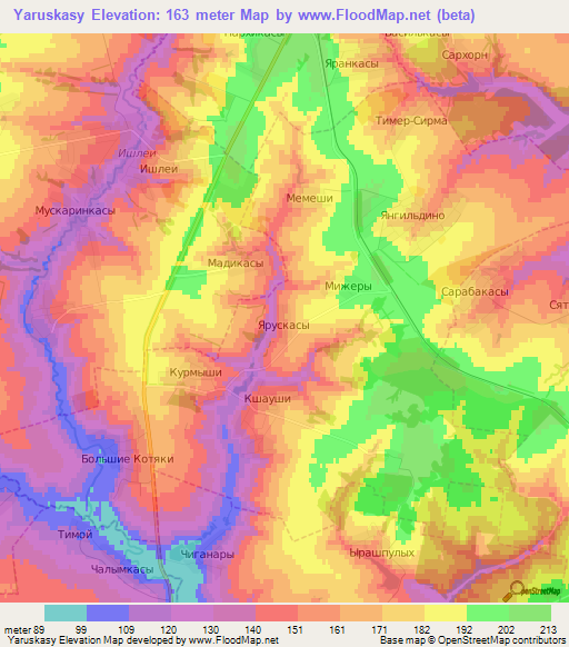 Yaruskasy,Russia Elevation Map