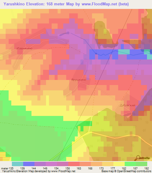 Yarushkino,Russia Elevation Map