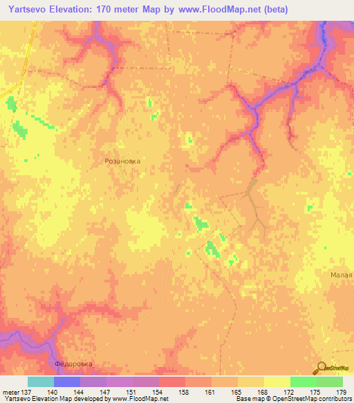 Yartsevo,Russia Elevation Map