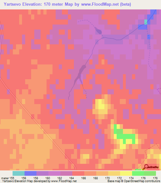 Yartsevo,Russia Elevation Map